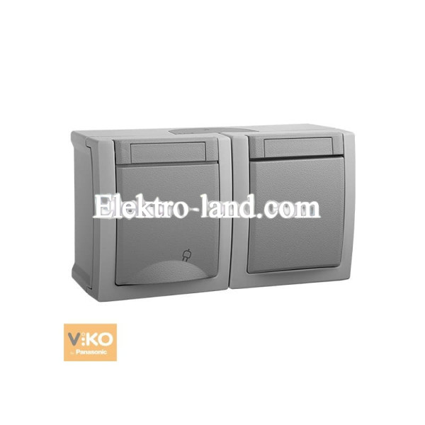Комбинация розетки с заземлением и выключателем 1-кл. ViKO Pacific